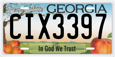 GA license plate CIX3397