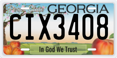 GA license plate CIX3408