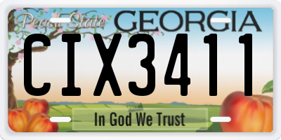 GA license plate CIX3411