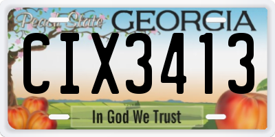 GA license plate CIX3413