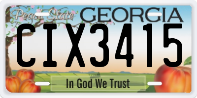 GA license plate CIX3415