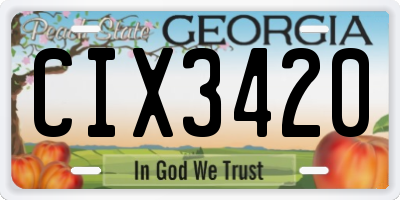GA license plate CIX3420