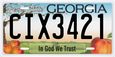 GA license plate CIX3421