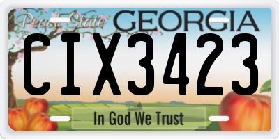 GA license plate CIX3423