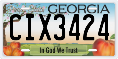 GA license plate CIX3424