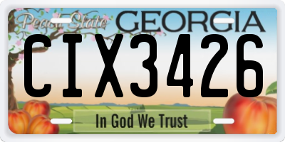 GA license plate CIX3426