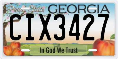 GA license plate CIX3427