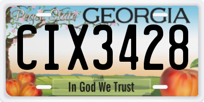 GA license plate CIX3428