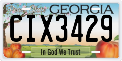 GA license plate CIX3429