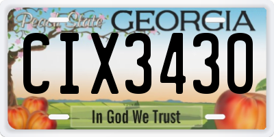 GA license plate CIX3430
