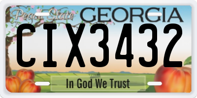 GA license plate CIX3432
