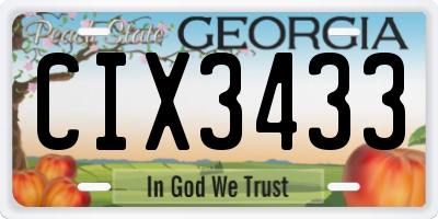 GA license plate CIX3433