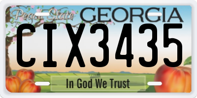 GA license plate CIX3435