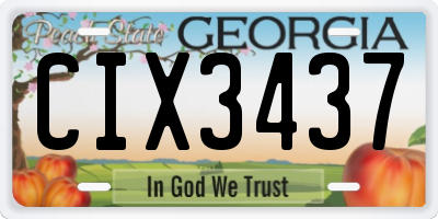 GA license plate CIX3437