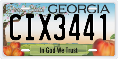 GA license plate CIX3441