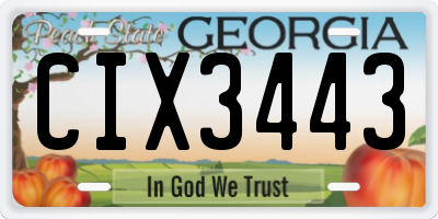 GA license plate CIX3443