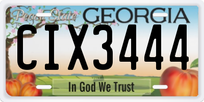 GA license plate CIX3444