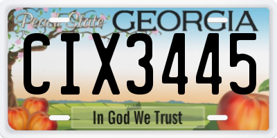 GA license plate CIX3445