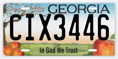 GA license plate CIX3446