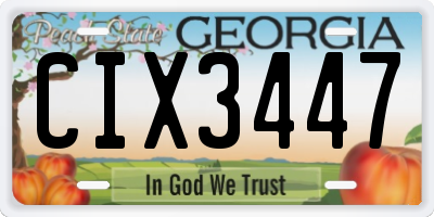 GA license plate CIX3447
