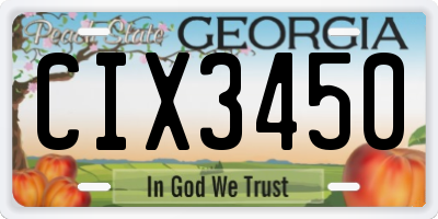 GA license plate CIX3450