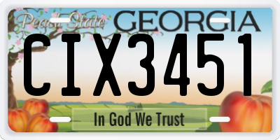 GA license plate CIX3451