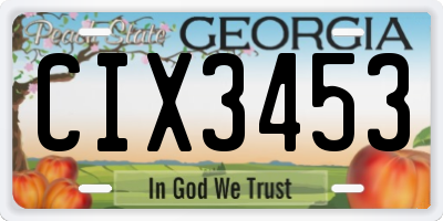 GA license plate CIX3453