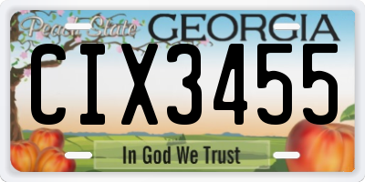 GA license plate CIX3455