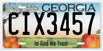 GA license plate CIX3457