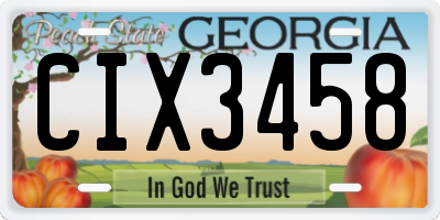 GA license plate CIX3458