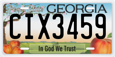 GA license plate CIX3459