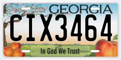 GA license plate CIX3464