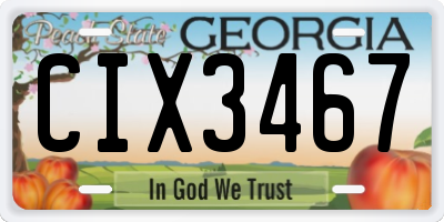 GA license plate CIX3467