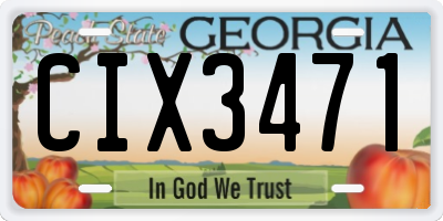 GA license plate CIX3471