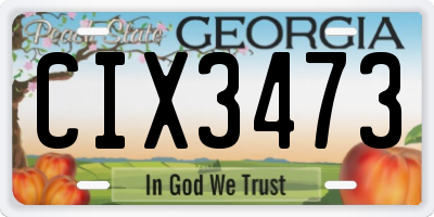 GA license plate CIX3473