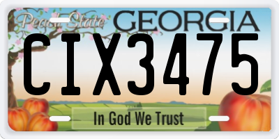 GA license plate CIX3475