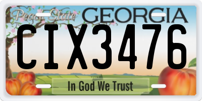 GA license plate CIX3476
