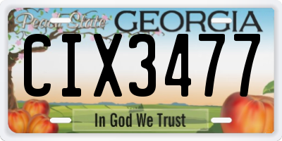GA license plate CIX3477