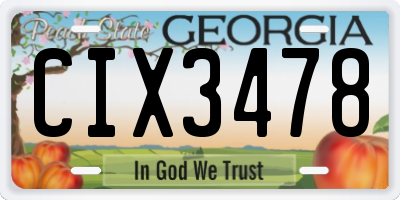 GA license plate CIX3478