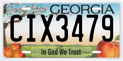 GA license plate CIX3479