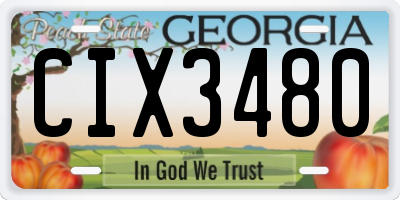 GA license plate CIX3480