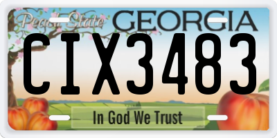 GA license plate CIX3483