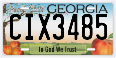 GA license plate CIX3485