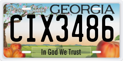 GA license plate CIX3486