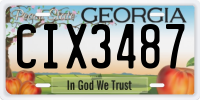 GA license plate CIX3487
