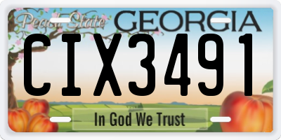 GA license plate CIX3491