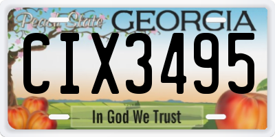 GA license plate CIX3495