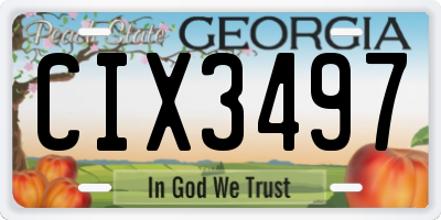 GA license plate CIX3497
