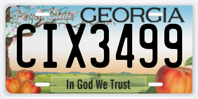GA license plate CIX3499