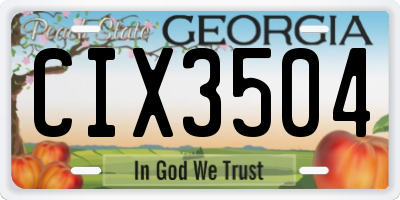 GA license plate CIX3504